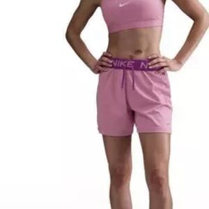 Nike Women’s Training Athletic Pockets Pink/Purple Loose Fit Shorts Size 1X